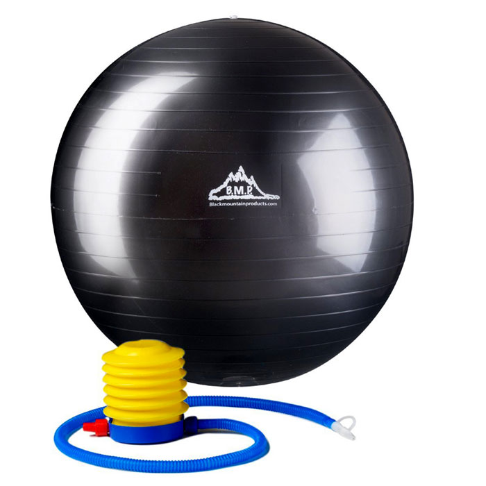 Black Mountain Products Professional Grade Stability Ball 1000lbs Anti-Burst 2000lbs Static Weight Rated 