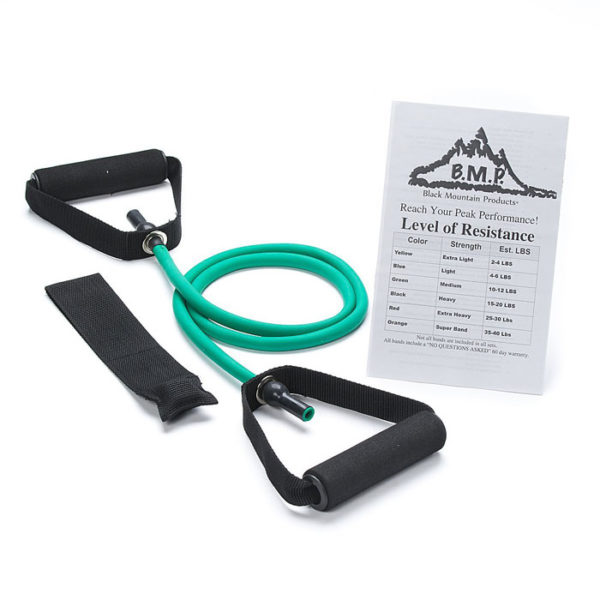 Single Green Resistance Band with Door Anchor - 10-12Lbs