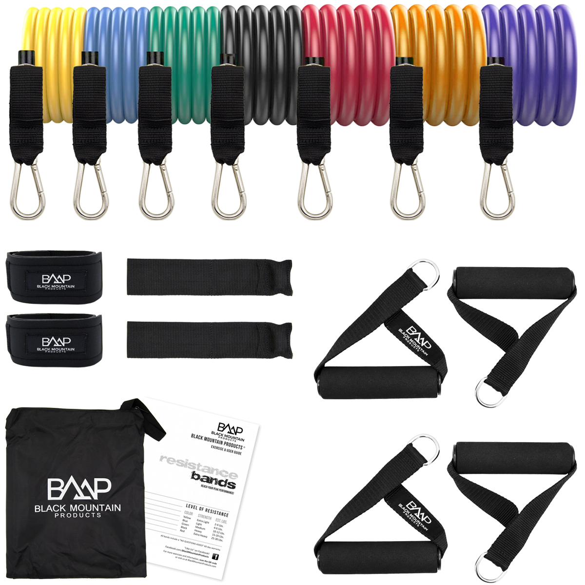 Ultimate Resistance Band Set with Starter Guide Black Mountain Products 