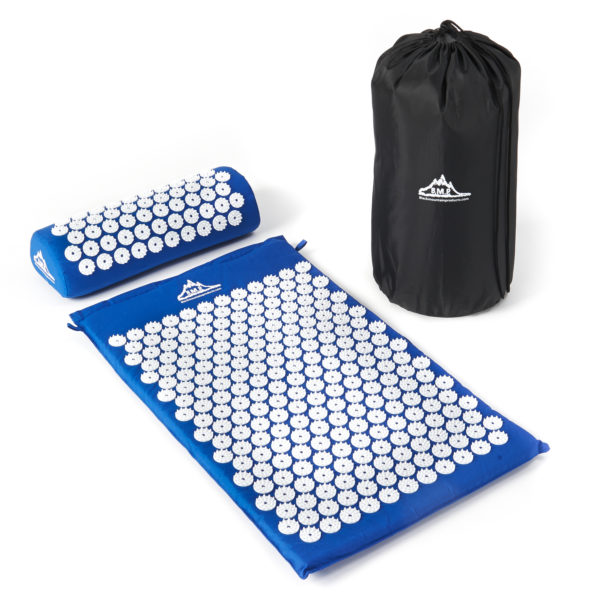 Black Mountain Products Acupressure Mat with Pillow and Carrying Bag – Acupuncture Mat for Trigger Point Massage Therapy