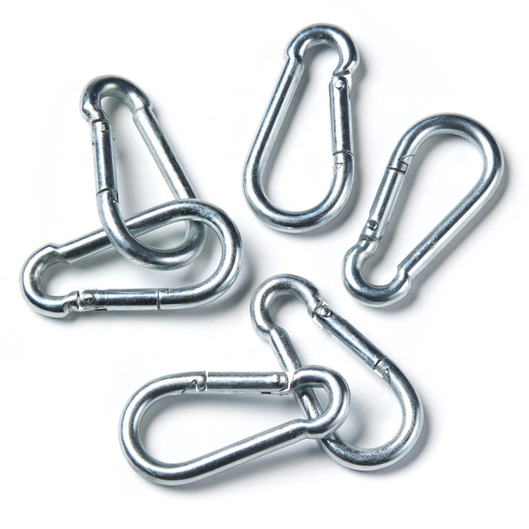 Steel Carabiner Clip with Spring Snap Hook - 6 Pack - Black Mountain ...