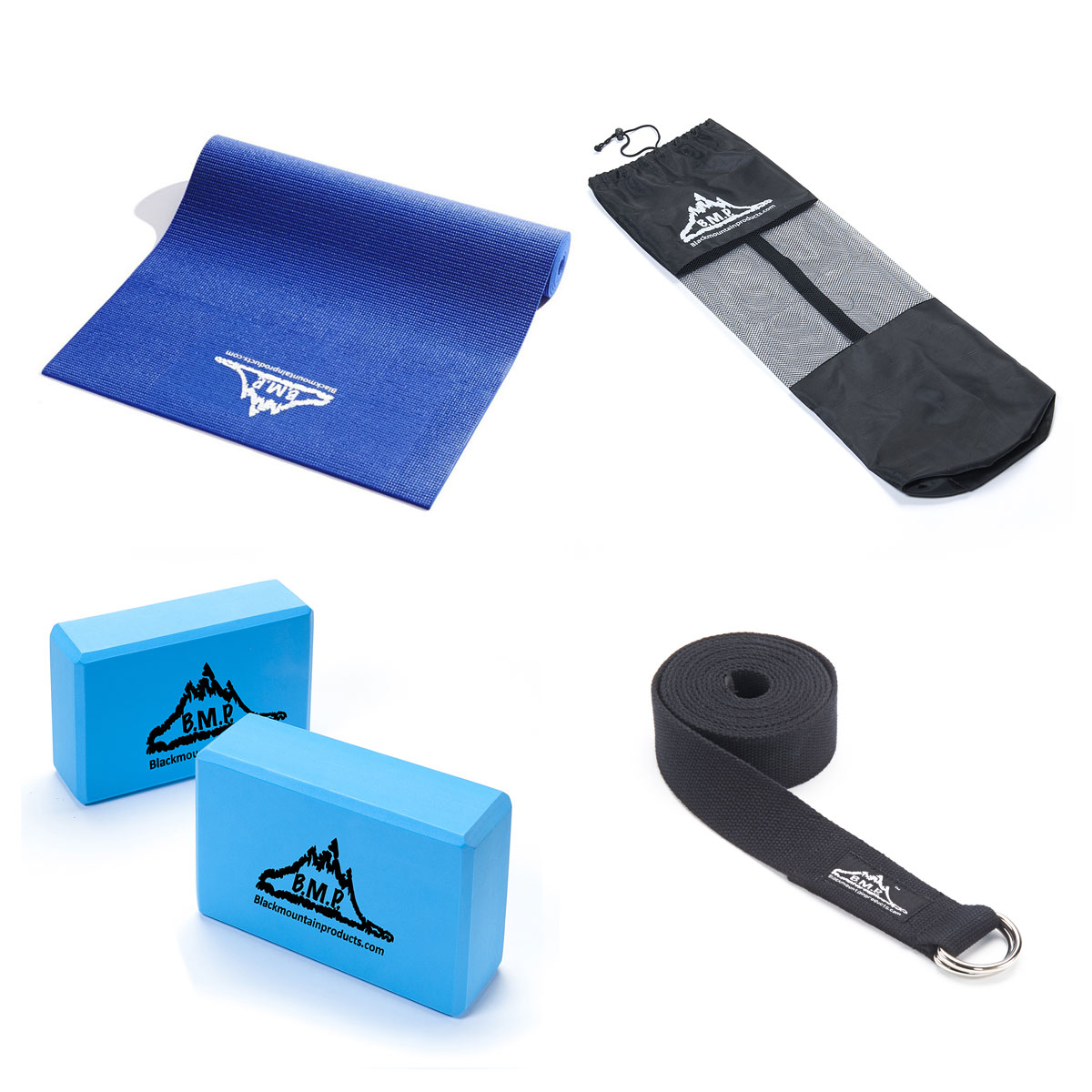 CAP Yoga Starter Kit Yoga Mat Bricks Block Strap Bag Set Anti Slip Non Slip  Non Toxic Free Strap Pilates Home Gym