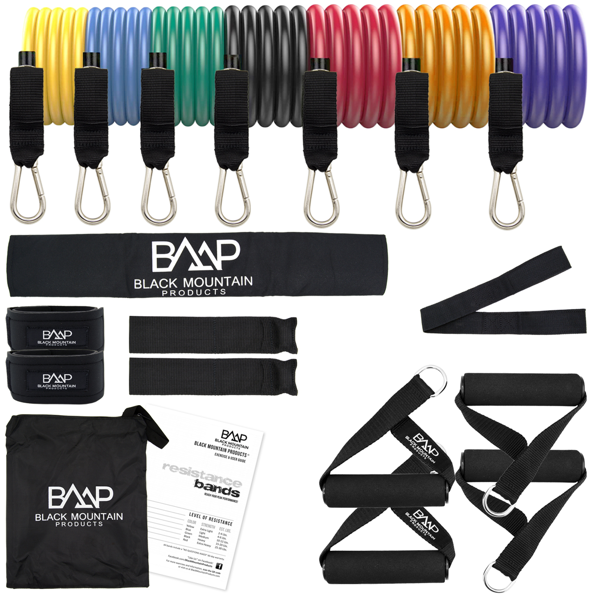Stackable Resistance Band Set for sale online ZQB-17010 Black Mountain Products 
