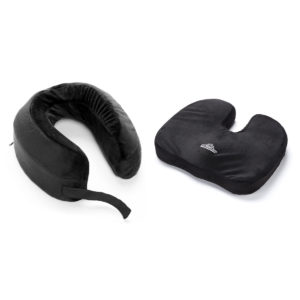 Orthopedic Memory Foam Seat Cushion with Supporting Neck Pillow Combo
