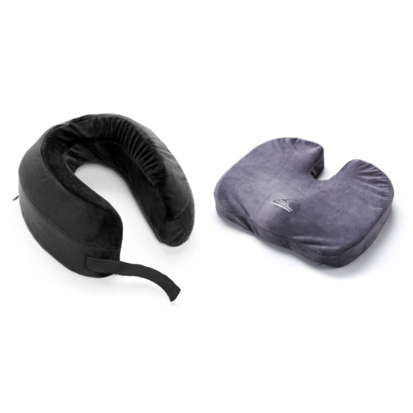 Orthopedic Memory Foam Seat Cushion with Supporting Neck Pillow Combo